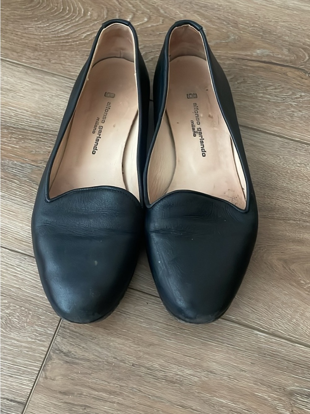 Black Alfonso Garlando slim loafers size IT38
